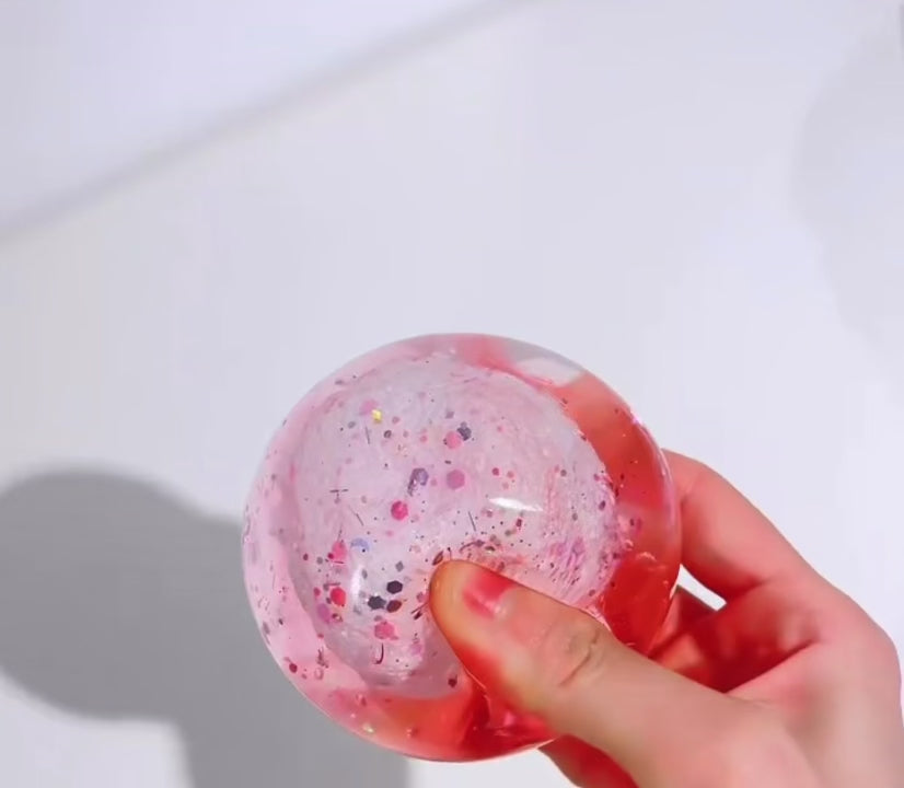 Touch Me Pink Glitter Ball squeeze demo