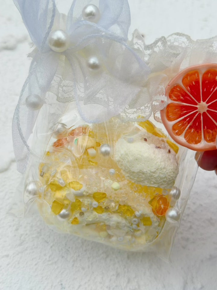 SHADUO SQUISHY Wonder Village Citrus Squishy Bag squeeze demo - watch it squish and slowly rebound