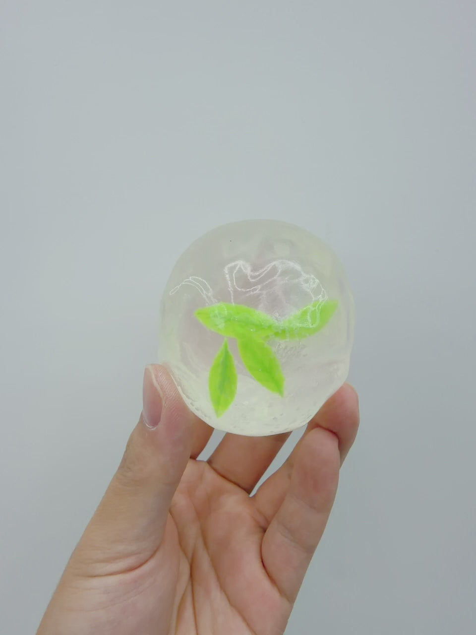 [Touch Me] Fresh Green Tea Leaf Crystal Ball Squishy(Vaseline texture)