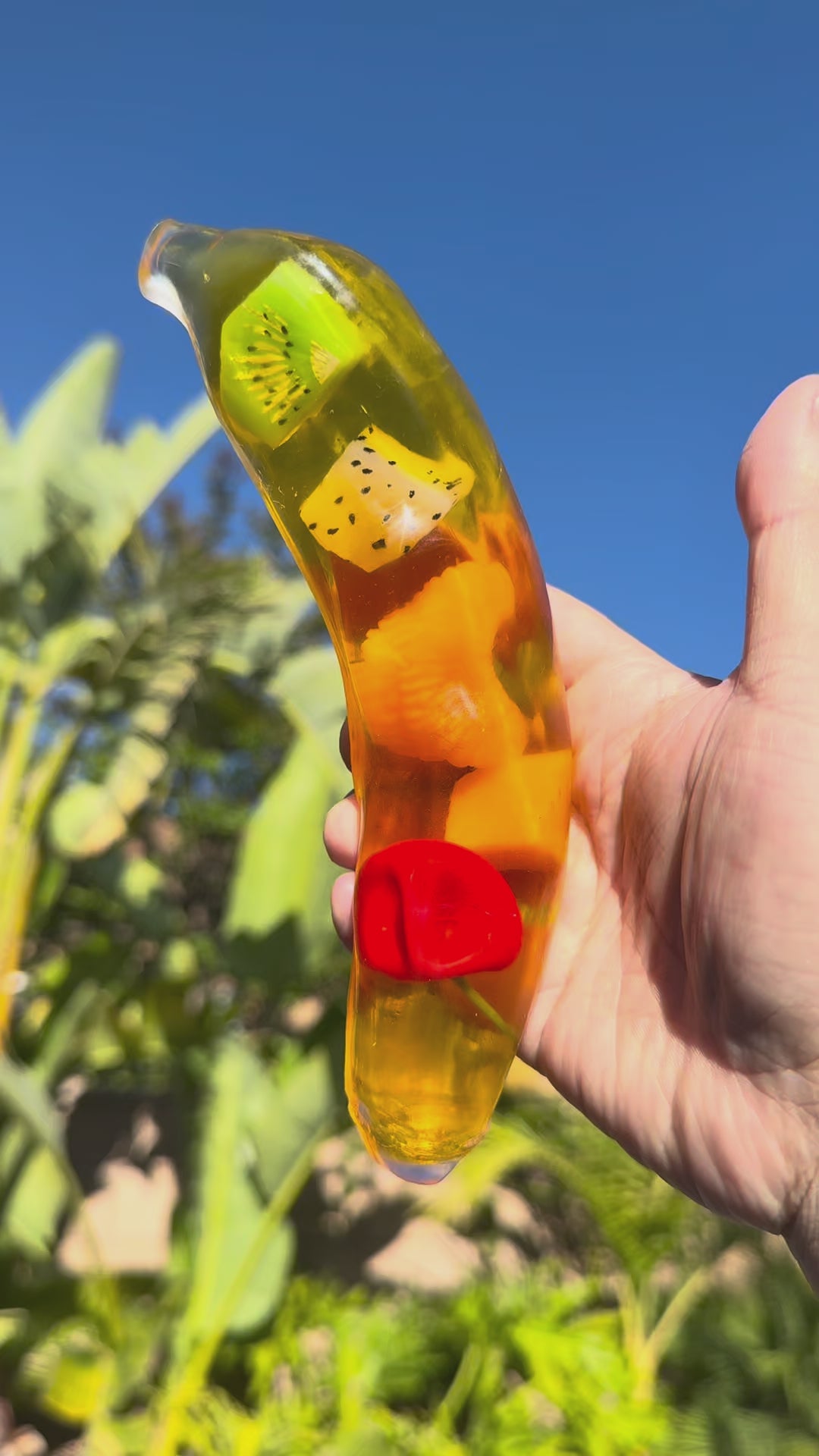 [Touch Me] Crystal Fruit Parfait Banana Squishy