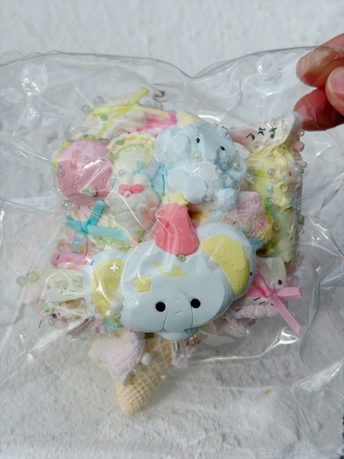 SHADUO SQUISHY Wonder Village Collector's Edition Elephant Ice Cream Cone Squishy - real product photo, front