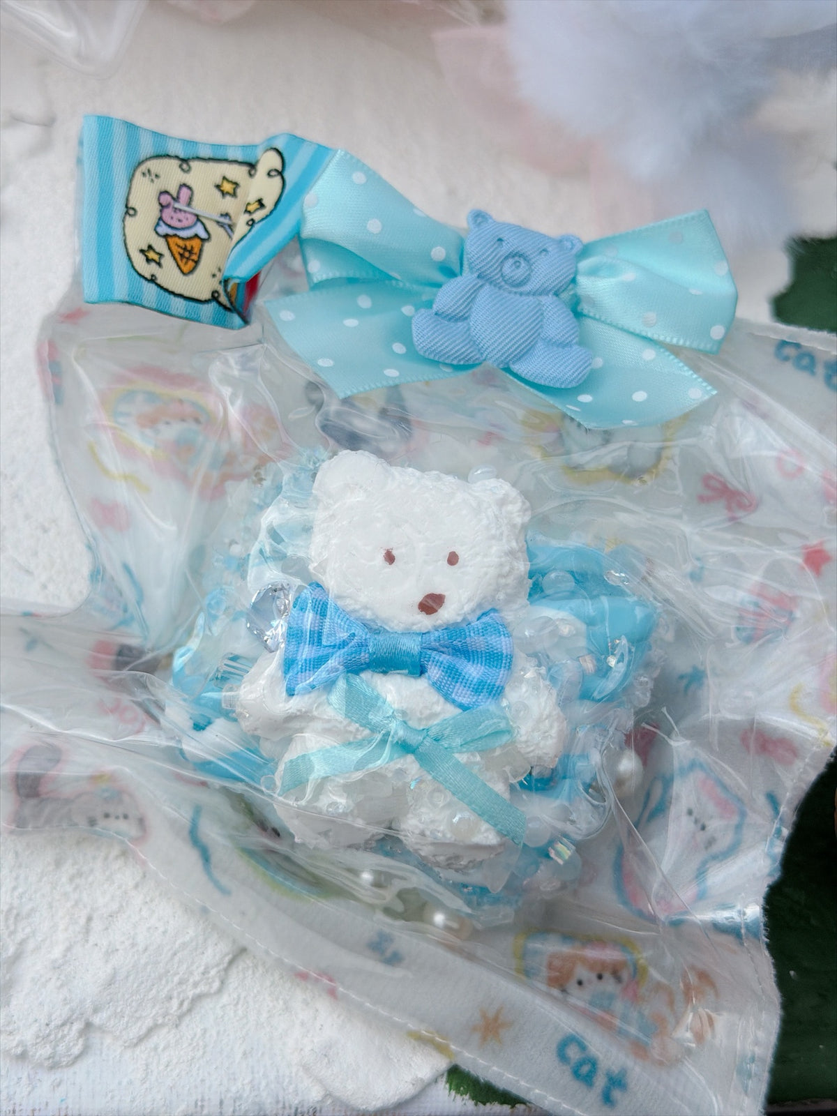 SHADUO SQUISHY Wonder Village Winter Blue Bear Squishy Bag - real product photo