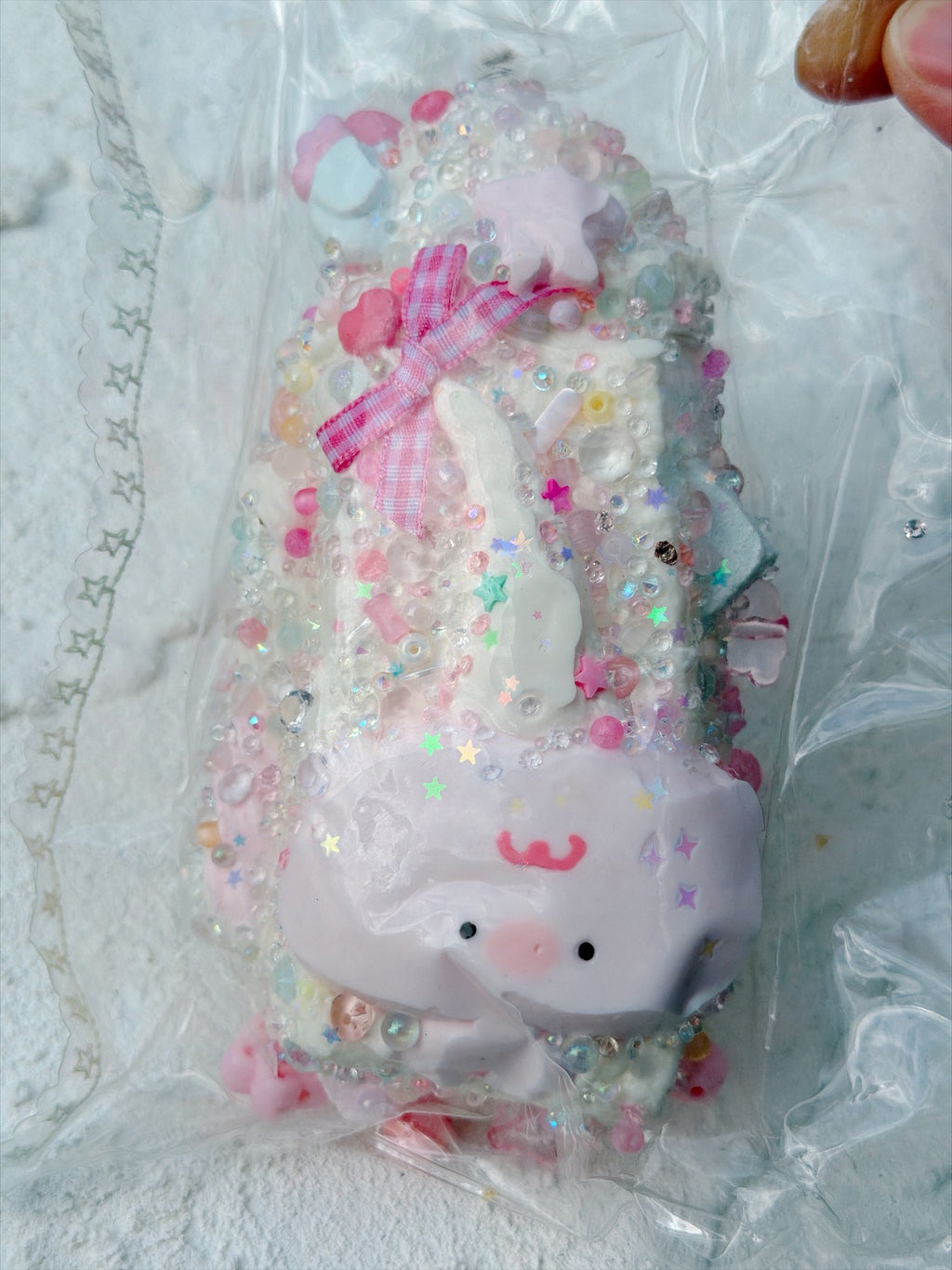 SHADUO SQUISHY Wonder Village Collector's Edition Pink Glitter Bunny Squishy - real product photo