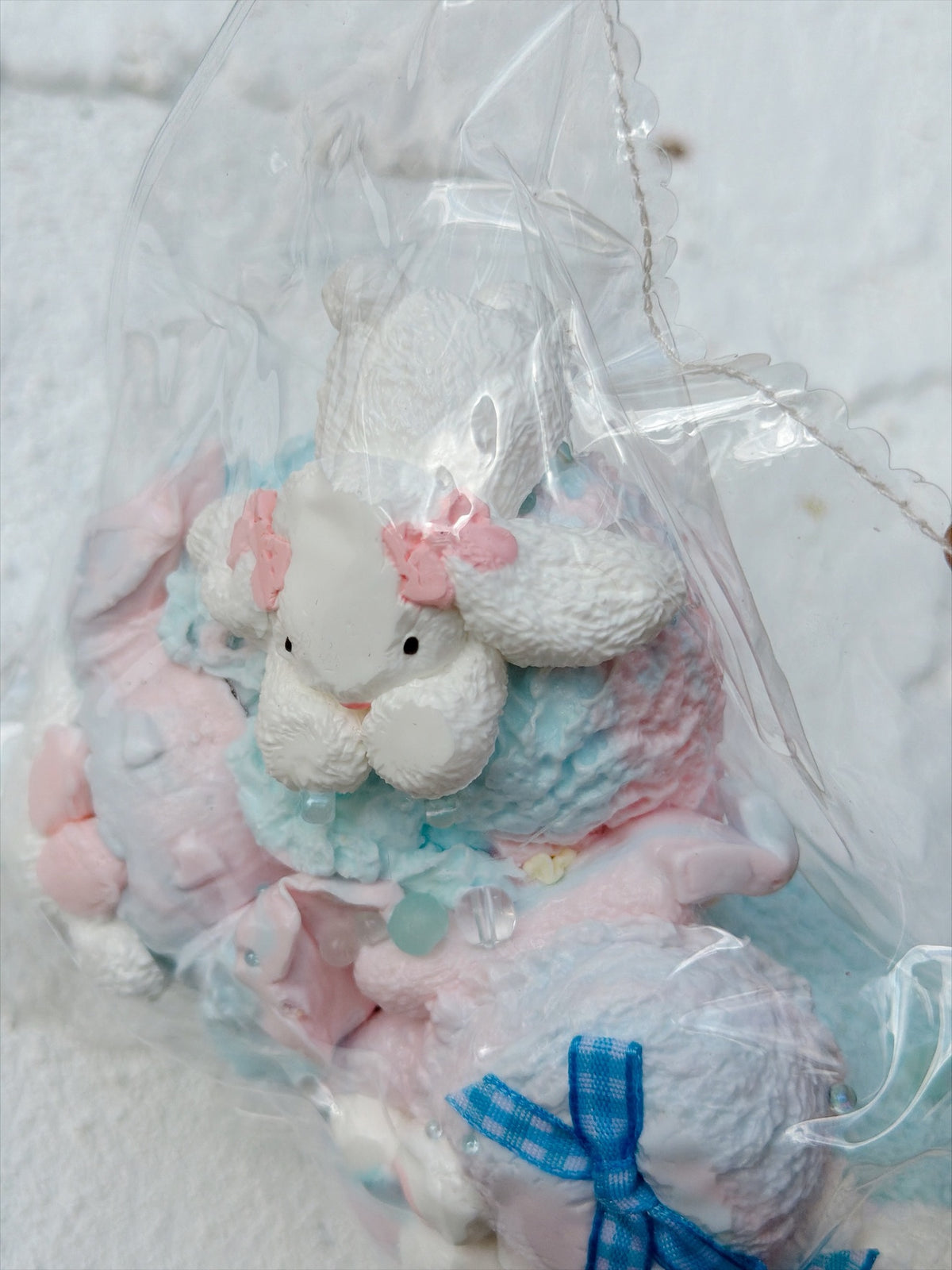 SHADUO SQUISHY Wonder Village Collector's Edition Bunny & Bear Squishy Set - real product photo, bunny close-up
