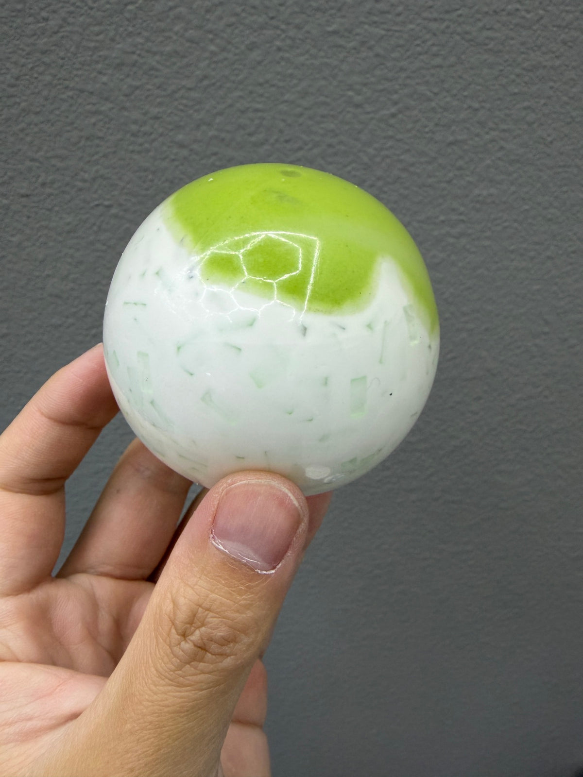 Real Touch Me melon ball squishy close-up