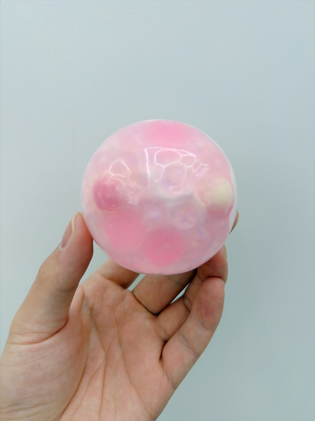 Real Touch Me Vaseline & soft crunchy ball squishy, bead side close-up
