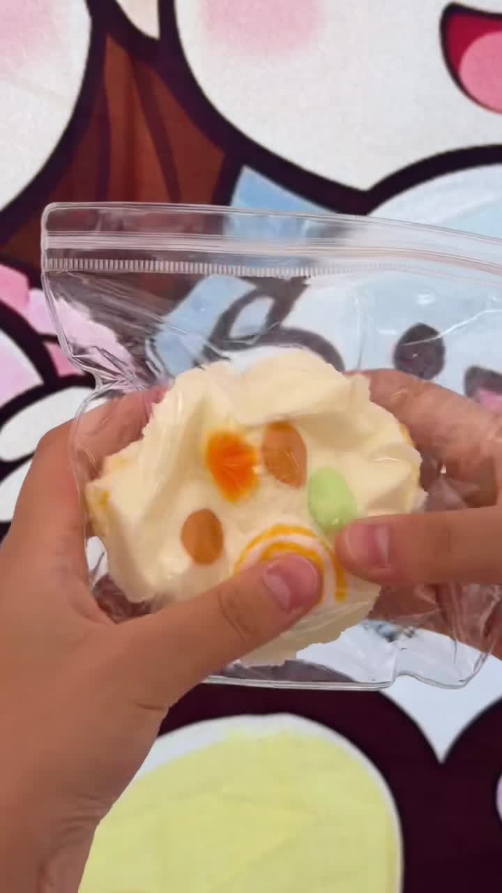 Real Wonder Village fluffy bun squishy in hand
