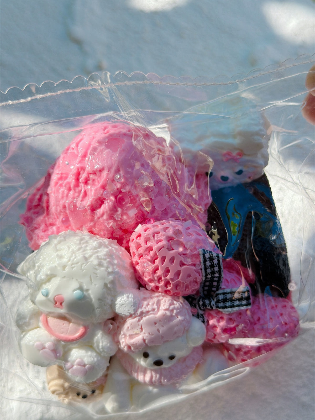 Wonder Village squishy bag, close-up