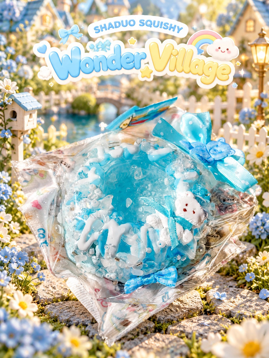 Wonder Village blue ring squishy, AI cover