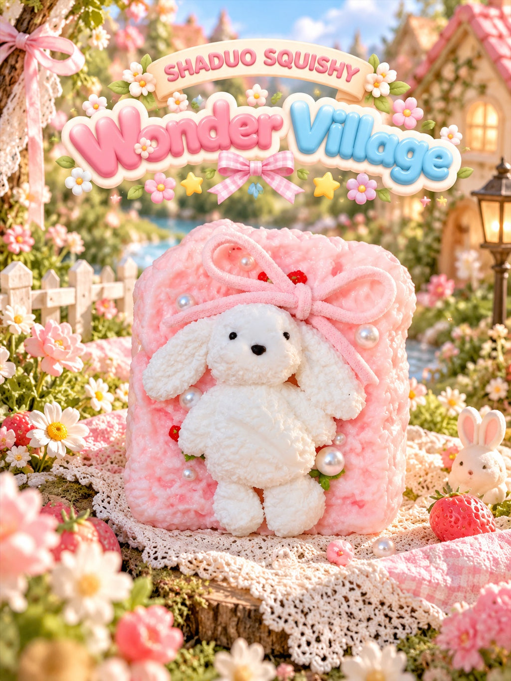Wonder Village bunny cube squishy, AI cover