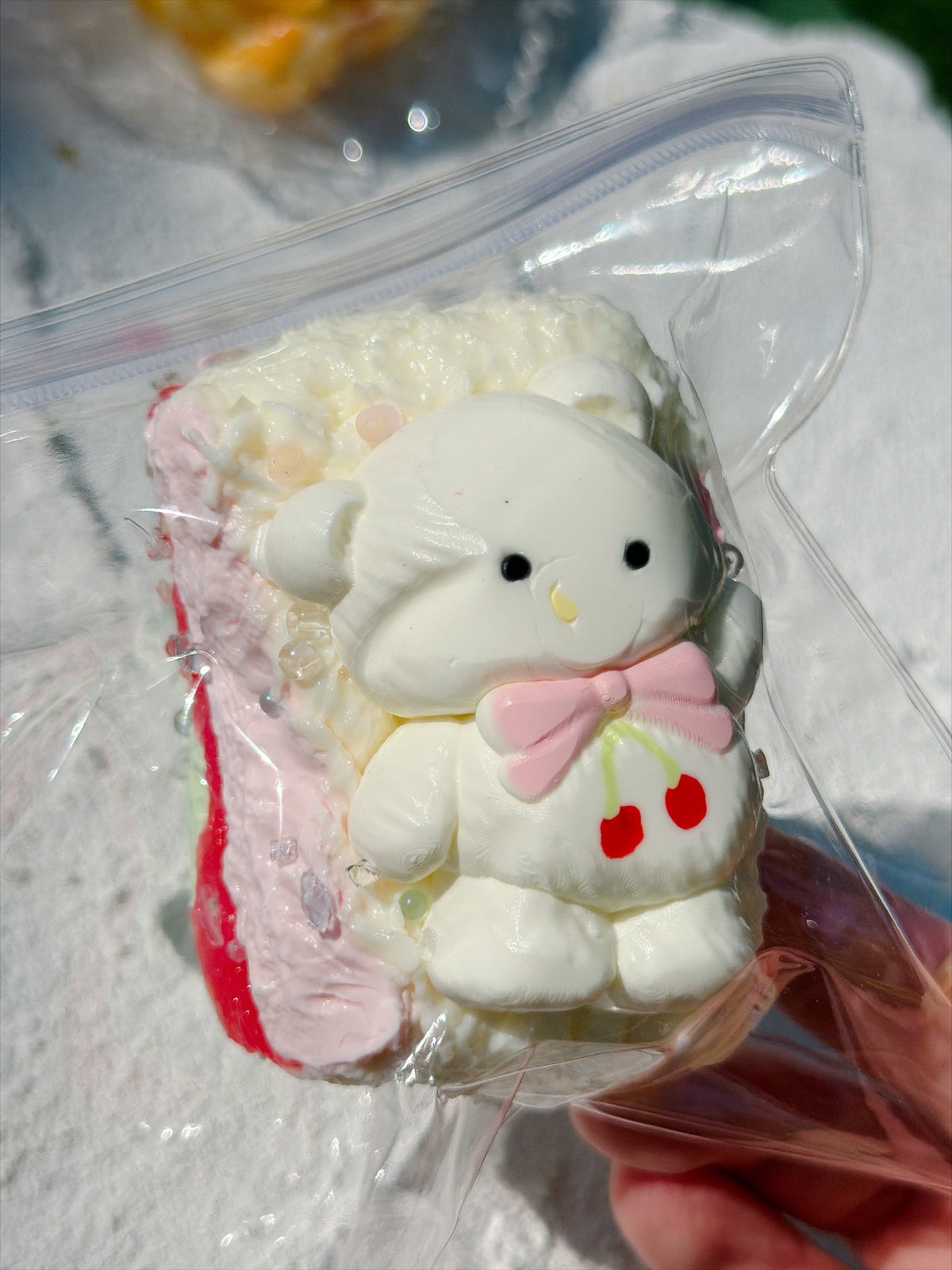 Wonder Village cherry bunny cake squishy, real photo