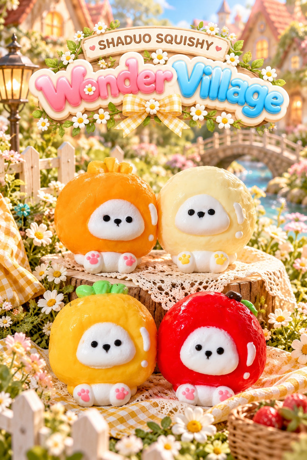 Wonder Village fruit bunny duo squishy, AI cover