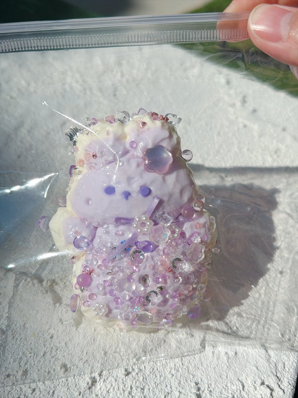 Wonder Village lavender bear squishy, real photo