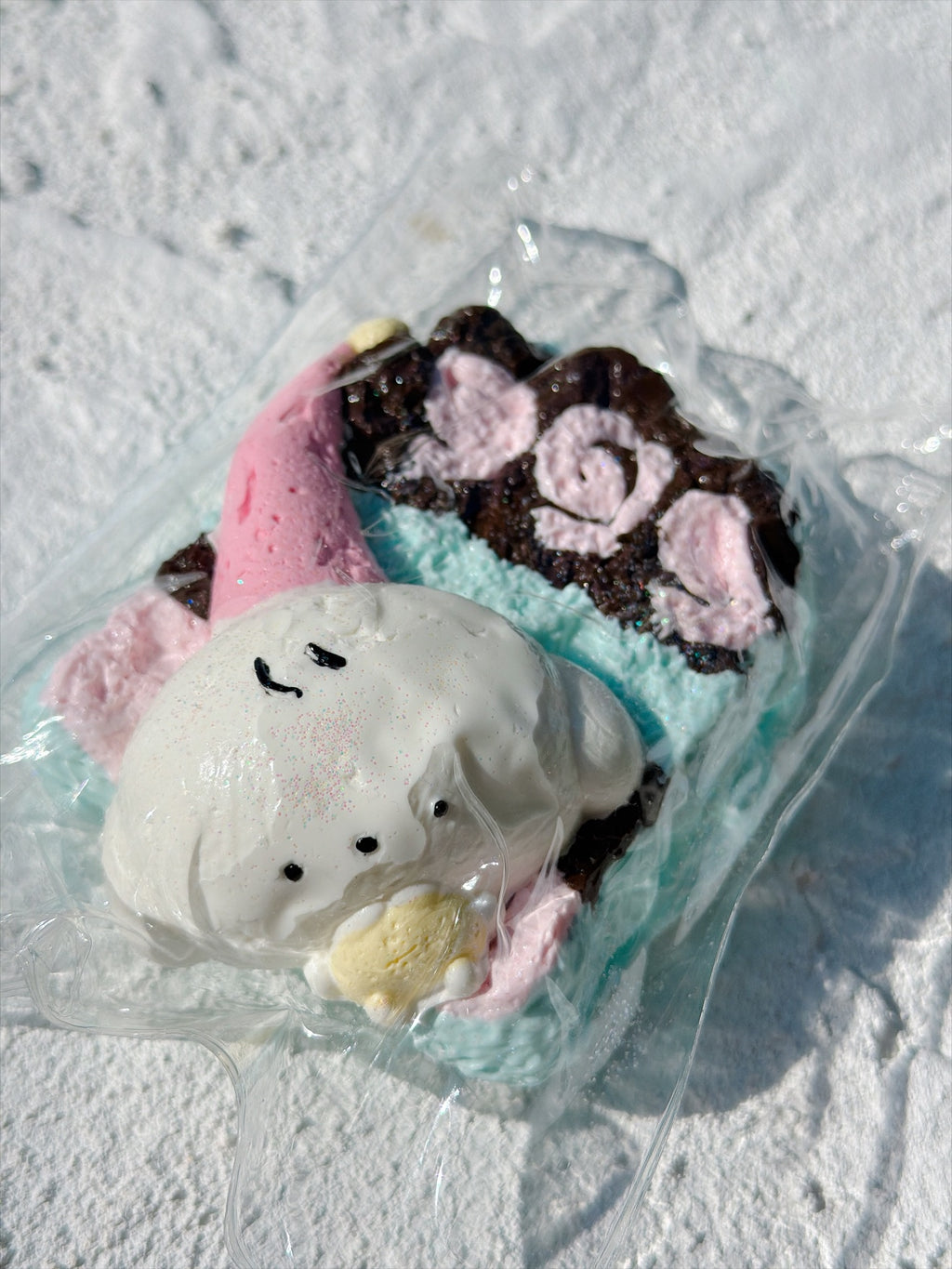 Wonder Village sleeping bunny squishy, real photo