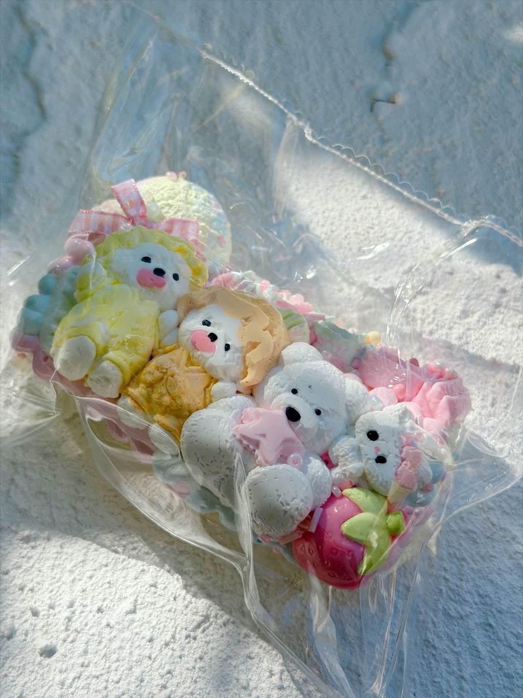 Wonder Village yellow bear squishy bag, real photo